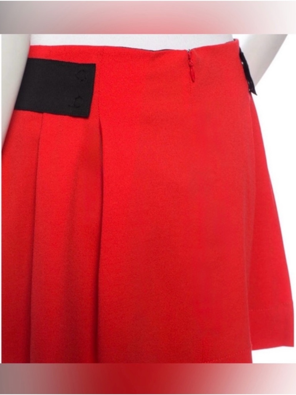Proenza Schouler Red A-Line Skirt with Black Accent - Picture 5 of 5